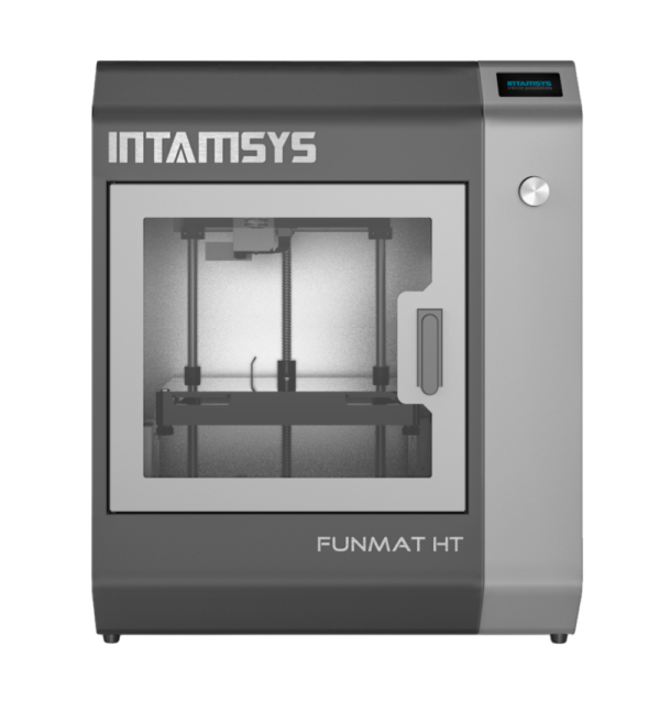 Cutting-edge FUNMAT HT Intamsys 3D Printer in action, crafting intricate prototypes with precision and efficiency, showcasing advanced technology in additive manufacturing