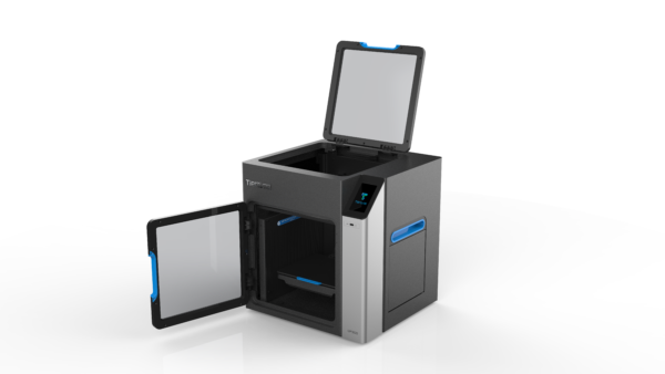 A side profile of the Tiertime UP300 3D Printer printing mechanical parts with high resolution