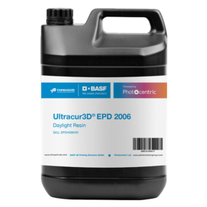 BASF's Ultracur3D EPD 2006 5kg resin for daylight 3D printing, enhancing precision and durability in additive manufacturing processes. Ideal for diverse applications