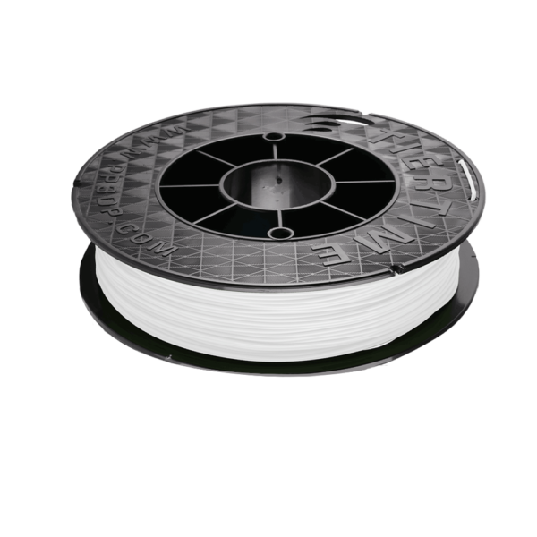 White Tiertime Filament ABS+ 1.75mm 500g spool, perfect for precise 3D printing. Reliable and versatile for your creative projects