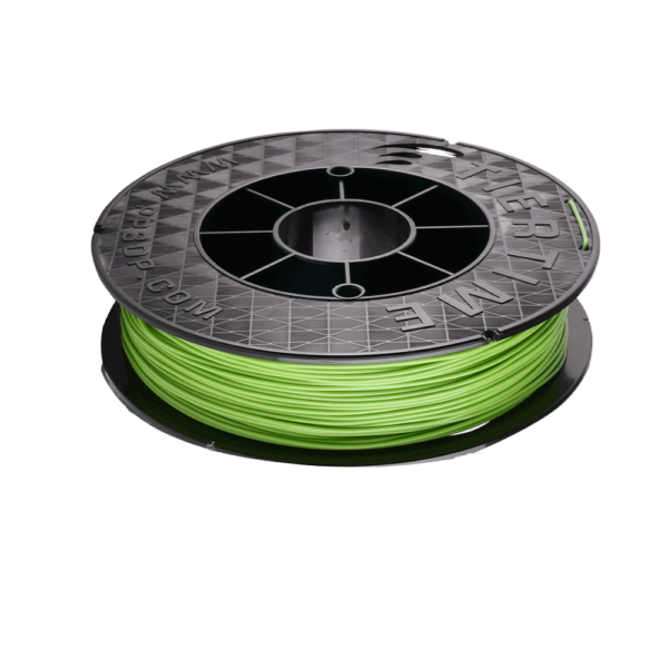 500g spool of Tiertime PLA filament, 1.75mm diameter, in a vibrant green color. Ideal for 3D printing projects requiring high-quality, reliable material.