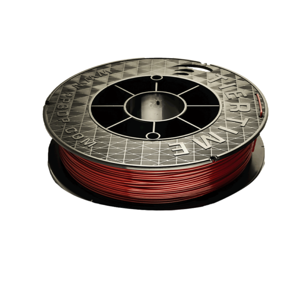 Red Tiertime PLA filament, 1.75mm diameter, 500g spool. Ideal for 3D printing with high precision and vibrant color for various creative projects.