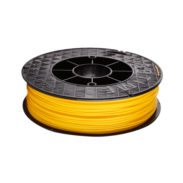 Vibrant yellow Tiertime Filament ABS+ 1.75mm, 500g. High-quality material for 3D printing, ensuring durable and precise prints. Ideal for various creative projects